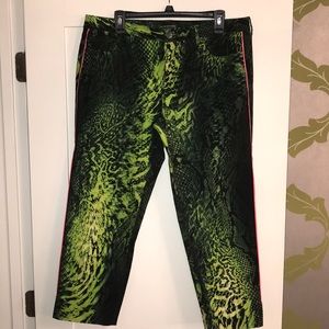Python Print Cotton Capri Pants